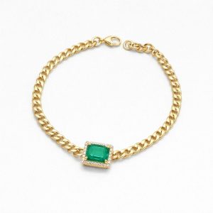 Natural Emerald 18K Gold Bracelet