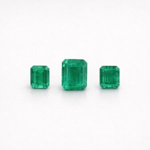 1.66ct Three Stone Matching Emeralds