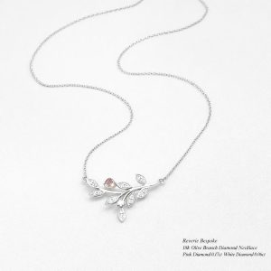 Natural Pink and White Diamond Necklace "Olivier"