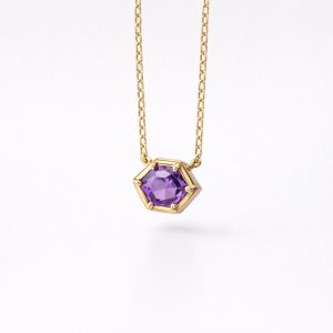 Natural unheated pinkish purple sapphire necklace