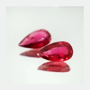 4.55ct Natural Rubelite tourmaline pearshape Pair