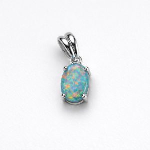 Natural Solid Opal Pendant Sterling Silver