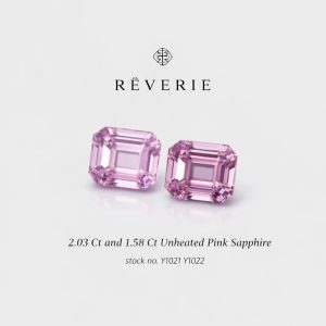 2.03Ct and 1.58Ct Unheated vivid Pink Sapphire Pair Loose Stones