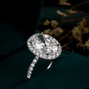 Platinum 900 Lab-Grown Diamond Ring — NK-018