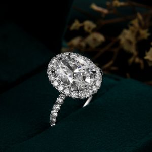 Platinum 900 Lab-Grown Diamond Ring — NK-016