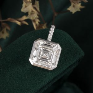 Platinum 900 Lab-Grown Diamond Pendant — NK-110
